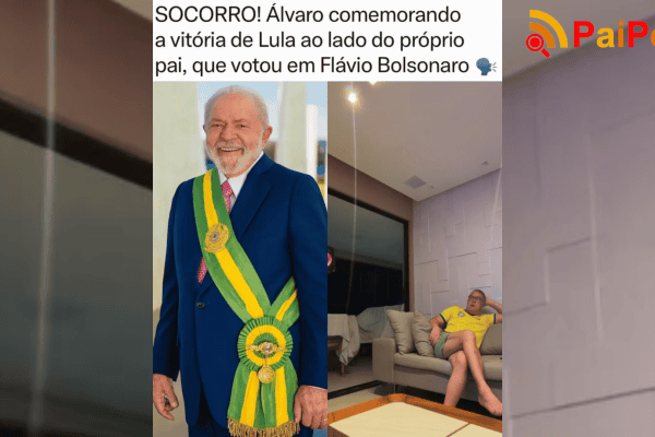 Álvaro comemora a vitória de Lula ao lado do próprio pai, que votou em Flávio Bolsonaro
