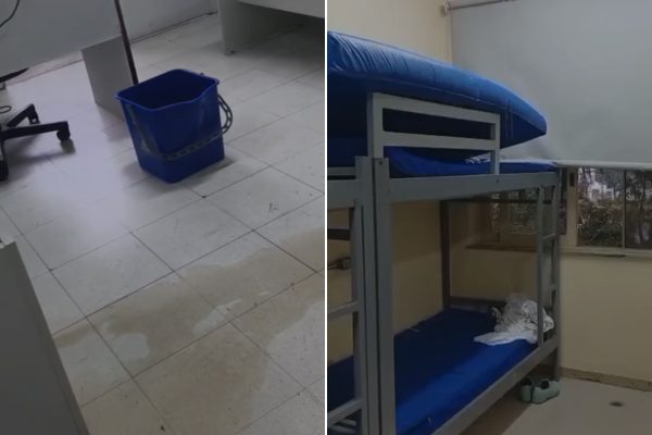 Chuva causa alagamentos no Hospital Júlia Kubitschek em Belo Horizonte