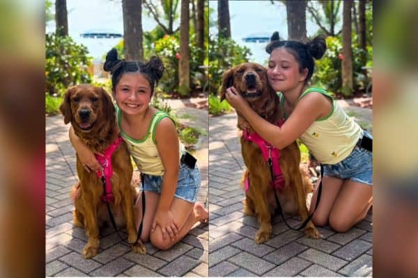 Menina de 11 anos conta com golden retriever para controlar diabetes tipo 1