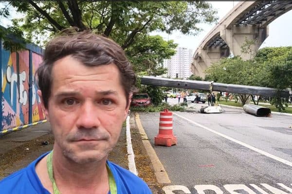 “Livramento”: motorista escapa por pouco de guindaste que caiu em SP. Vídeo