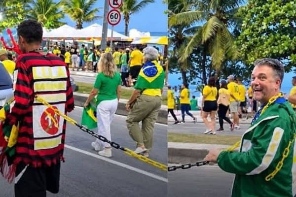 TRE-RJ vai analisar imagens de bolsonarista puxando homem negro acorrentado; veja vídeo
