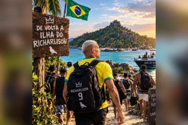 Richarlison ironiza disputa por ilha em Angra dos Reis em publicação nas redes