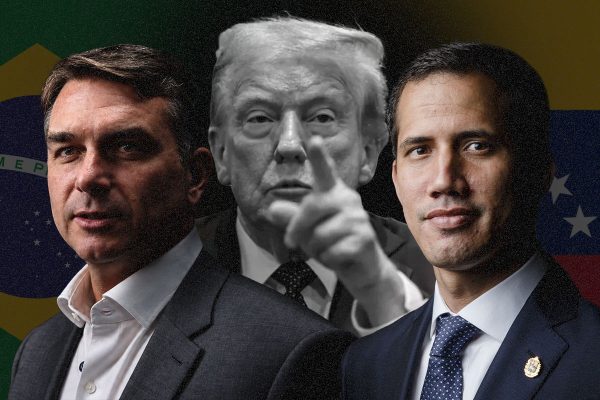 Flávio se inspira em Guaidó, que viu os EUA confiscarem ativos da Venezuela