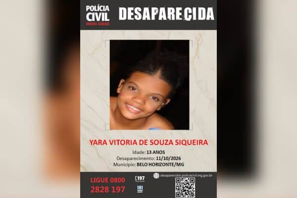 Polícia Civil de MG apura desaparecimento de adolescente de 13 anos